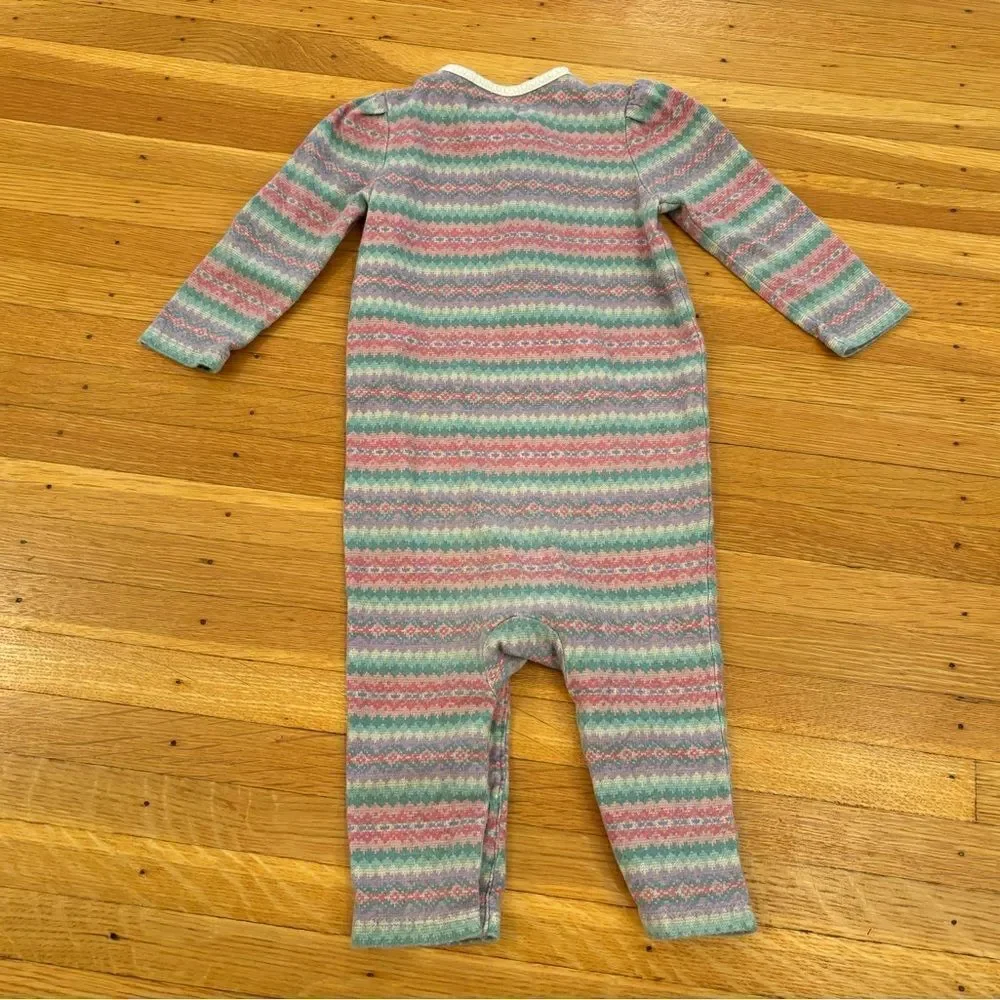Ralph Lauren purple/pink/green stripe long sleeve jumpsuit